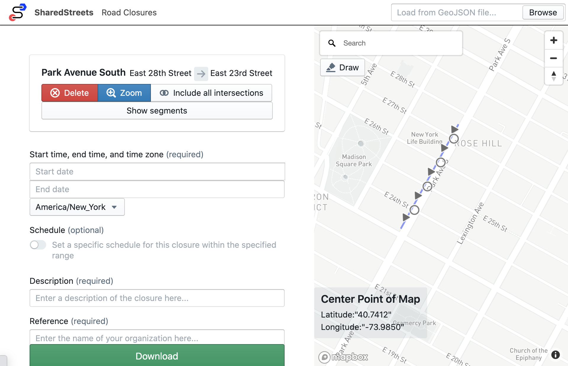 SharedStreets Road Closure Tool